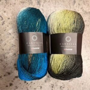 Hobbii Carnival Gradient Yarn - Teal & Lime Ombre-Color 17